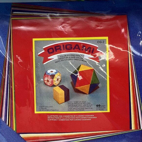Aitoh OG-2 Oragami Paper Set w 60 Sheets Multi Colors Directions - Picture 3 of 3